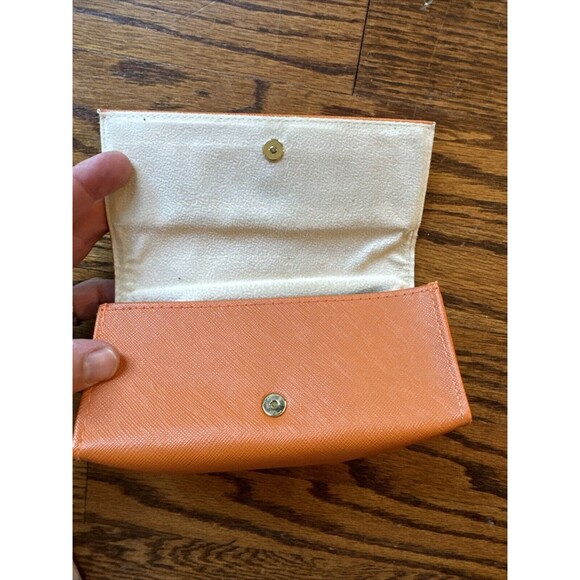 Large Tory Burch sunglasses/eye glasses case magnetic eyeglasses orange - Picture 5 of 6